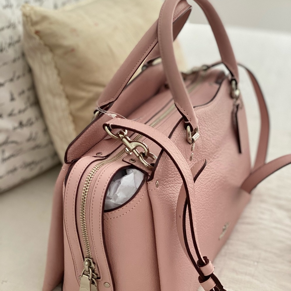 🆕 COACH | PINK LEATHER DREW SATCHEL - Picture 13 of 14